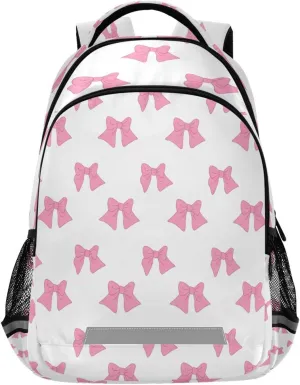 Red Bows Design Waterproof Backpack - Casual Outdoor Sports Daypack with Ergonomic Shoulder Straps#498