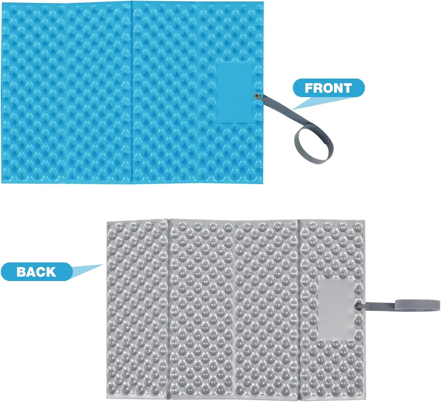 REDCAMP Foam Hiking Seat Pad, Foldable Z Ultralight Sitting Pad for Camping Backpacking Stadium Outdoor, Blue 4pcs