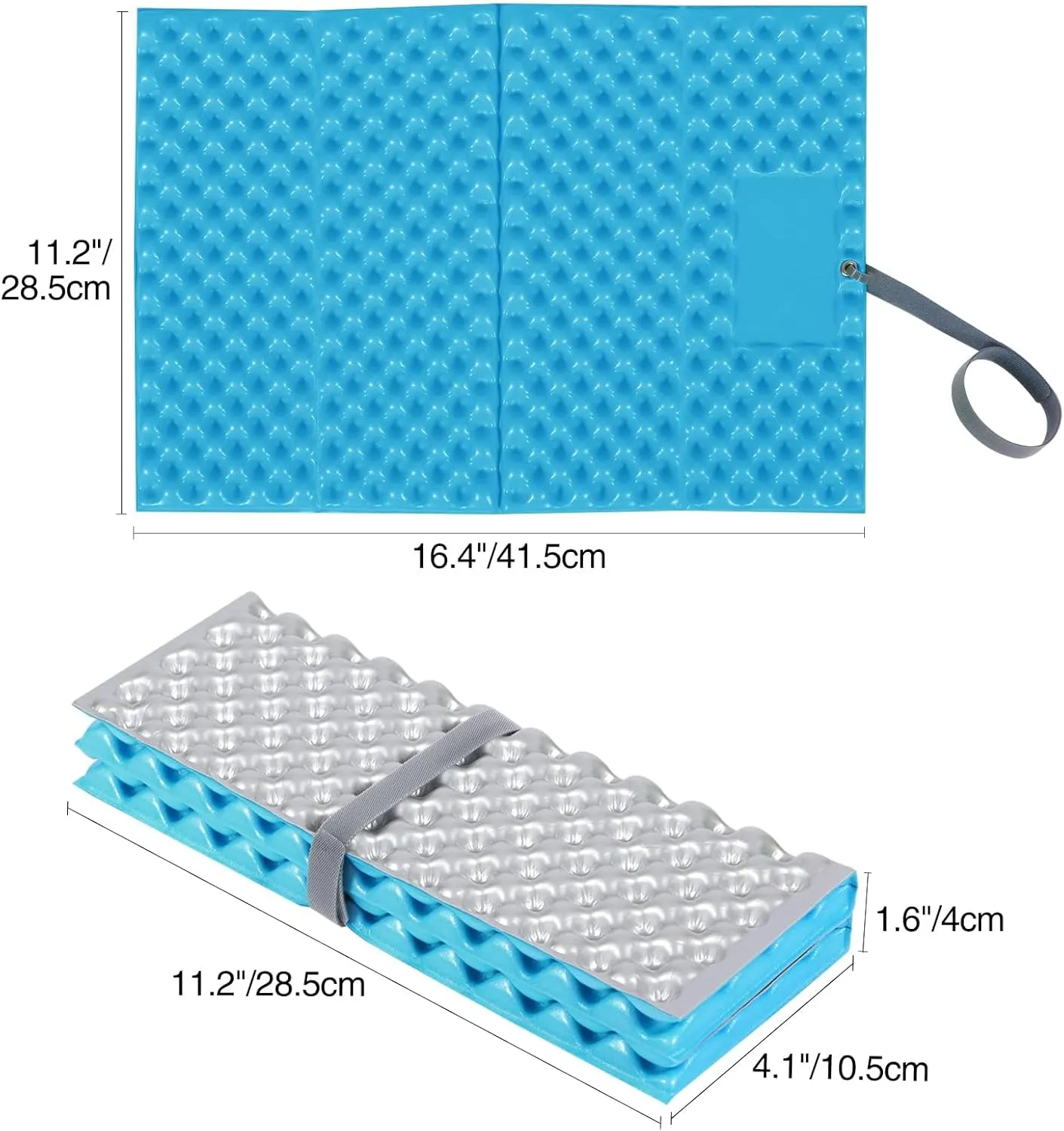 REDCAMP Foam Hiking Seat Pad, Foldable Z Ultralight Sitting Pad for Camping Backpacking Stadium Outdoor, Blue 4pcs