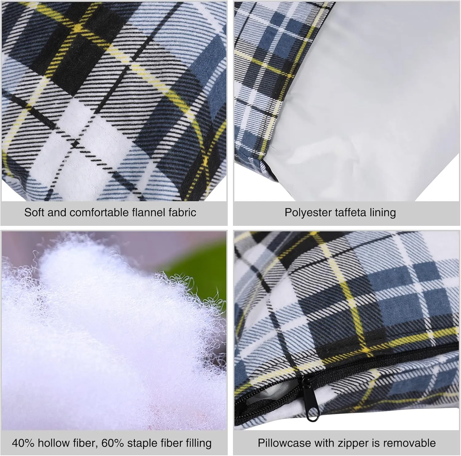 REDCAMP Small Camping Pillow Lightweight and Compressible, 2PCS Flannel Travel Pillow with Removable Pillow Cover