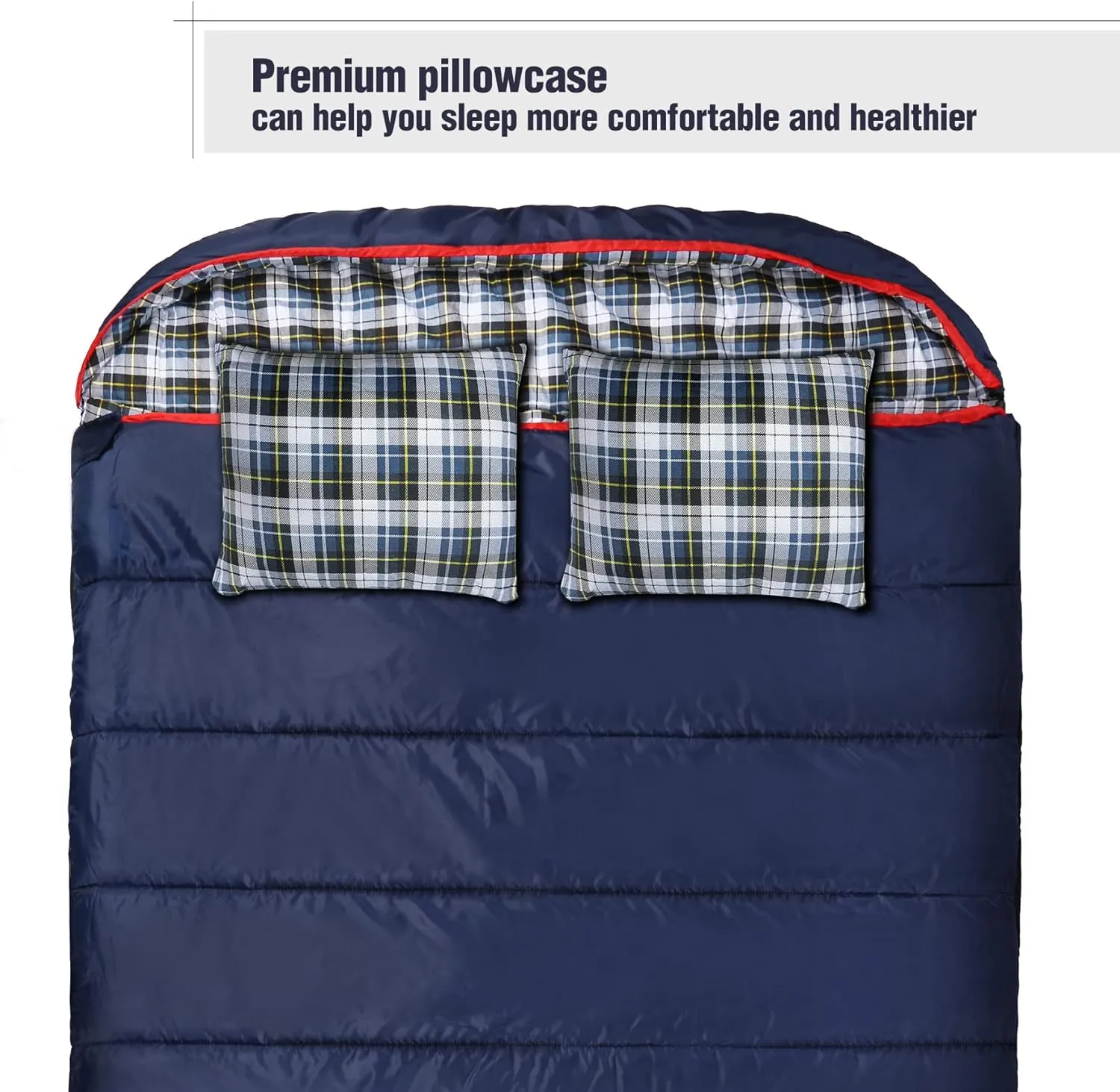 REDCAMP Small Camping Pillow Lightweight and Compressible, 2PCS Flannel Travel Pillow with Removable Pillow Cover