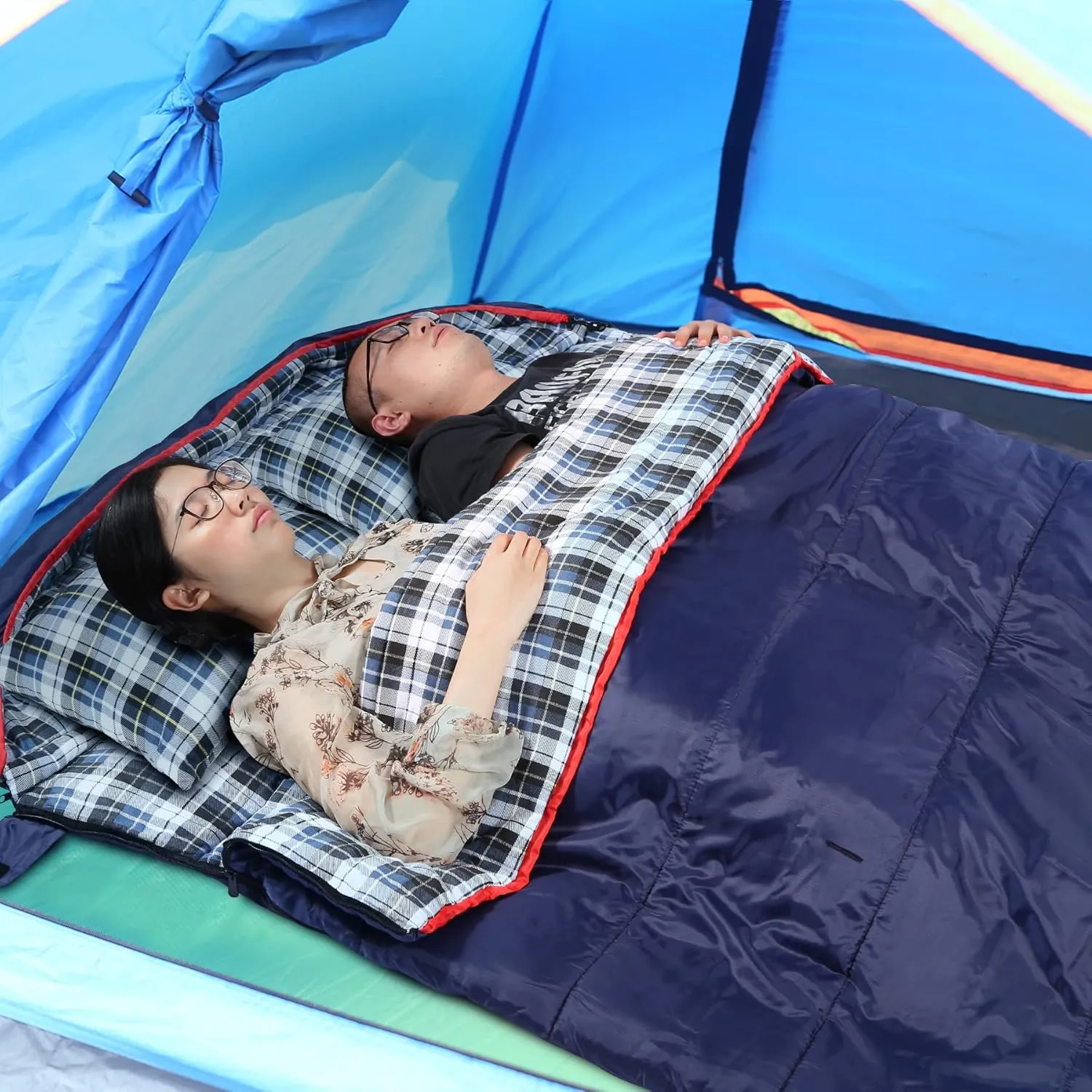 REDCAMP Small Camping Pillow Lightweight and Compressible, 2PCS Flannel Travel Pillow with Removable Pillow Cover