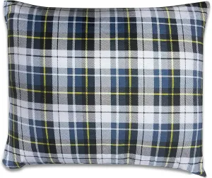 REDCAMP Small Camping Pillow Lightweight and Compressible, Flannel Travel Pillow with Removable Pillow Cover (Square Blue and Grey)