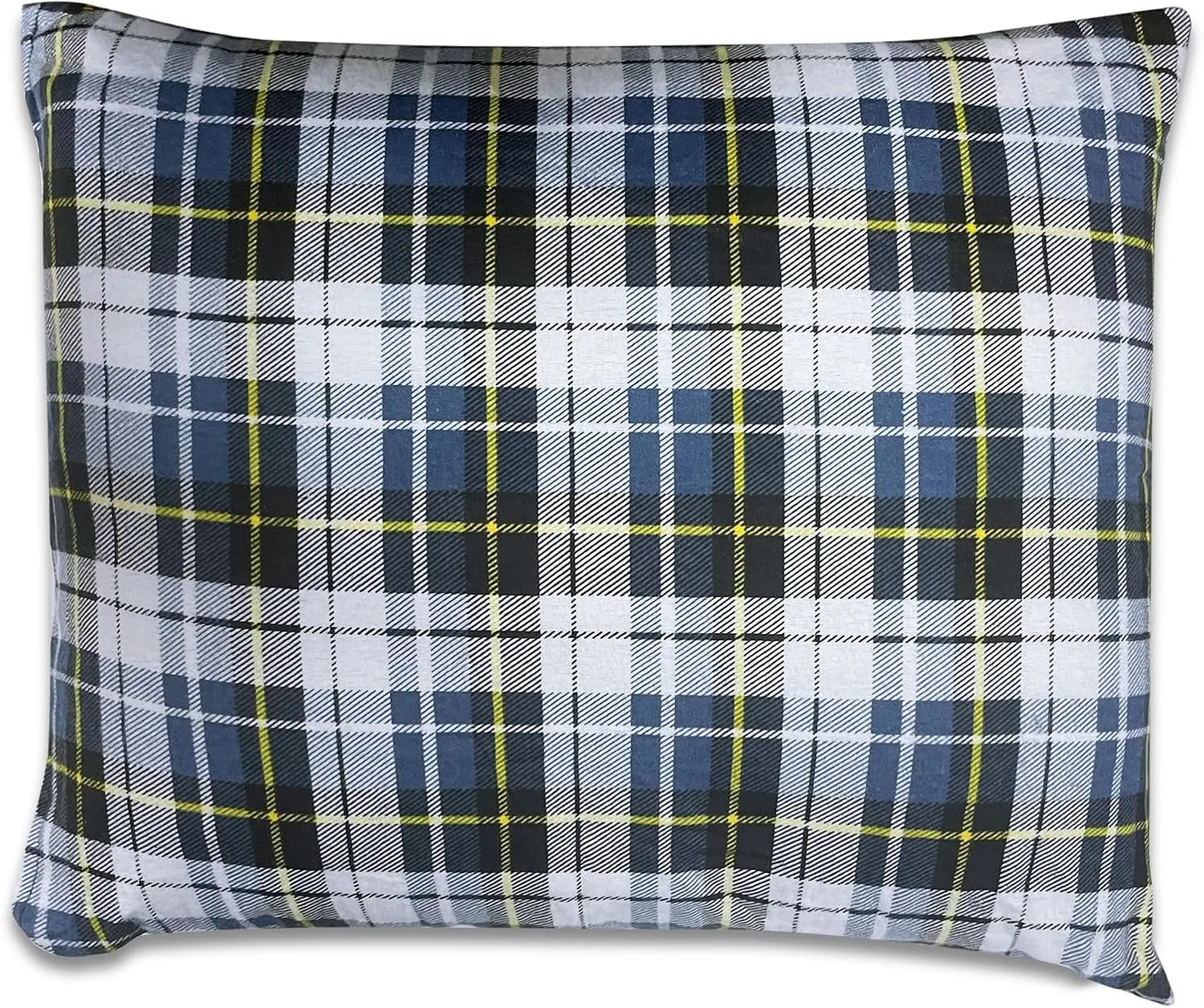 REDCAMP Small Camping Pillow Lightweight and Compressible, Flannel Travel Pillow with Removable Pillow Cover (Square Blue and Grey)