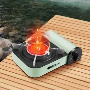 REDSUN 028W Camping Stove, Portable Water Heater, Mini Size Table Stove, Infraed Burner with Strong Windproof, Lower Gas Consumption for Longer Usage Time
