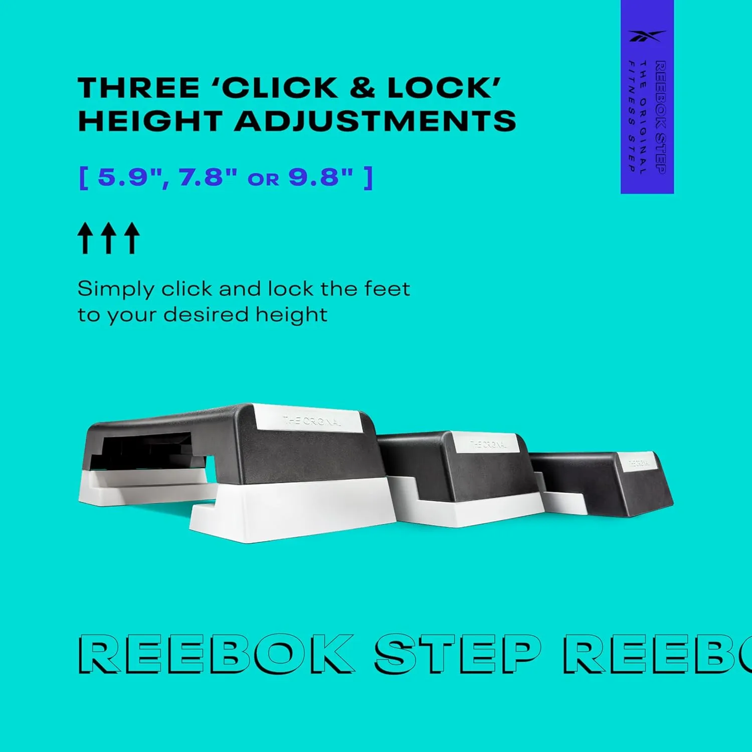 Reebok Fitness Multipurpose Adjustable Aerobic and Strength Training Workout Step Platform for HIIT, Cardio, and General Sessions