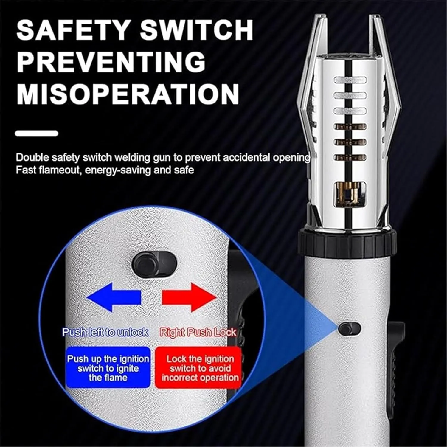 Repertoireof Camping Outdoor Windproof Straight Flame Lighter,Camping Straight Flame Lighter,Camping Outdoor Windproof Straight Flame Lighter,with Safety Lock,Adjustable Red/Blue Flame(Silver)