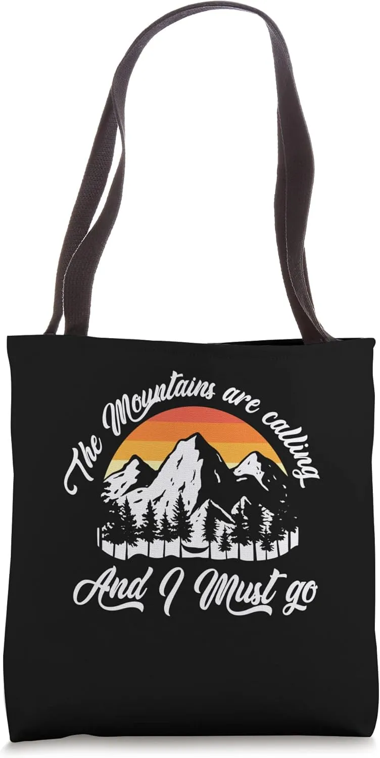 Retro The Mountains Are Calling And I Must Go Tote Bag