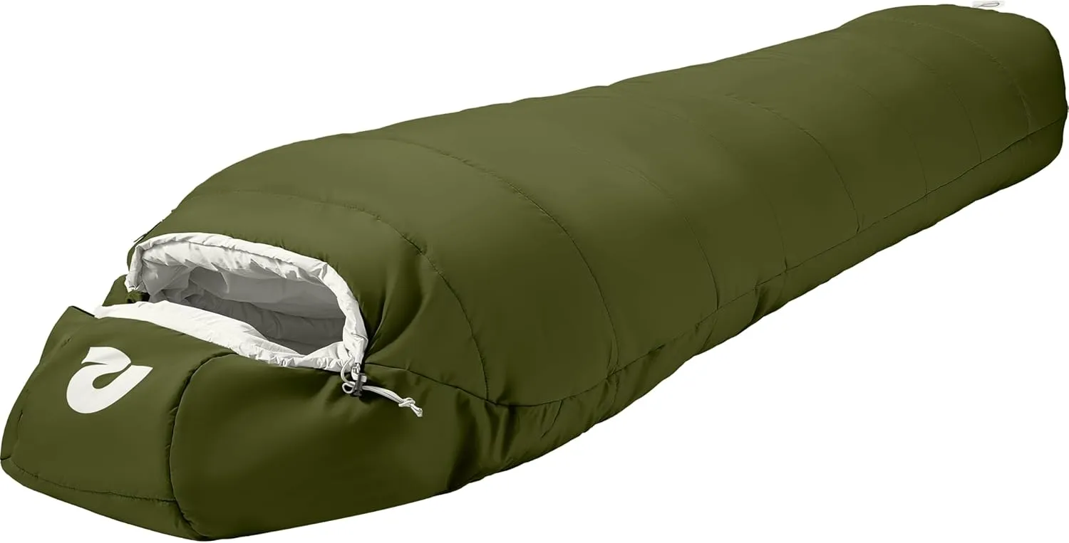 Retrospec Dream Sleeping Bag - 5, 15, 30 Mummy for Camping, Insulated Cold Weather, Lightweight Stuff Sack, Water-Resistant, Adjustable Draw Cords, Adult