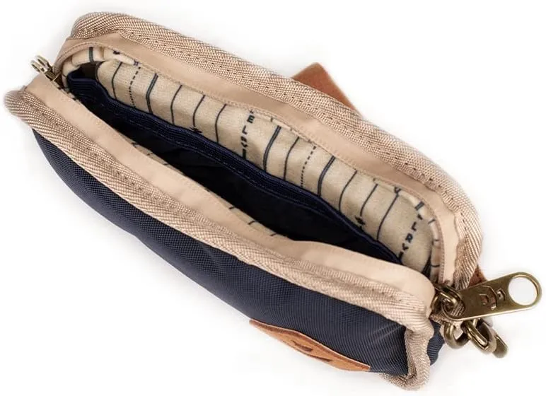 Revelry Gordito Small Padded Pouch| Multipurpose Lockable Travel Bag with Activated Charcol Lining| Waterproof & Lockable Bag| 6.5" x 4" x 2" (Navy Blue)