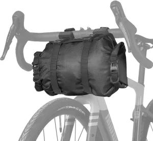 Rhinowalk Bike Handlebar Bag Bicycle Front Tube Bag Lightweight Waterproof Roll Bag 12L with Shoulder Strap for Mountain Road Bike Cycling Accessories(Black)