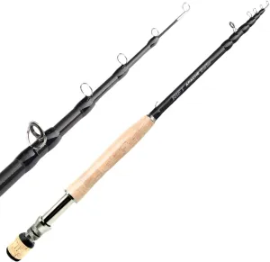 RIFT Apache Fly Fishing Rod – 5wt Carbon Fiber Telescopic Fishing Rod – One-Piece Travel Fishing Rod – Fast Action Fly Rod with Aluminum Reel Seat, Stainless Guides, and Folding Hook Keeper – Portable