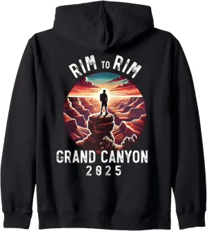 Rim - Rim Grand Canyon, I Hiked The Grand Canyon 2025 Zip Hoodie