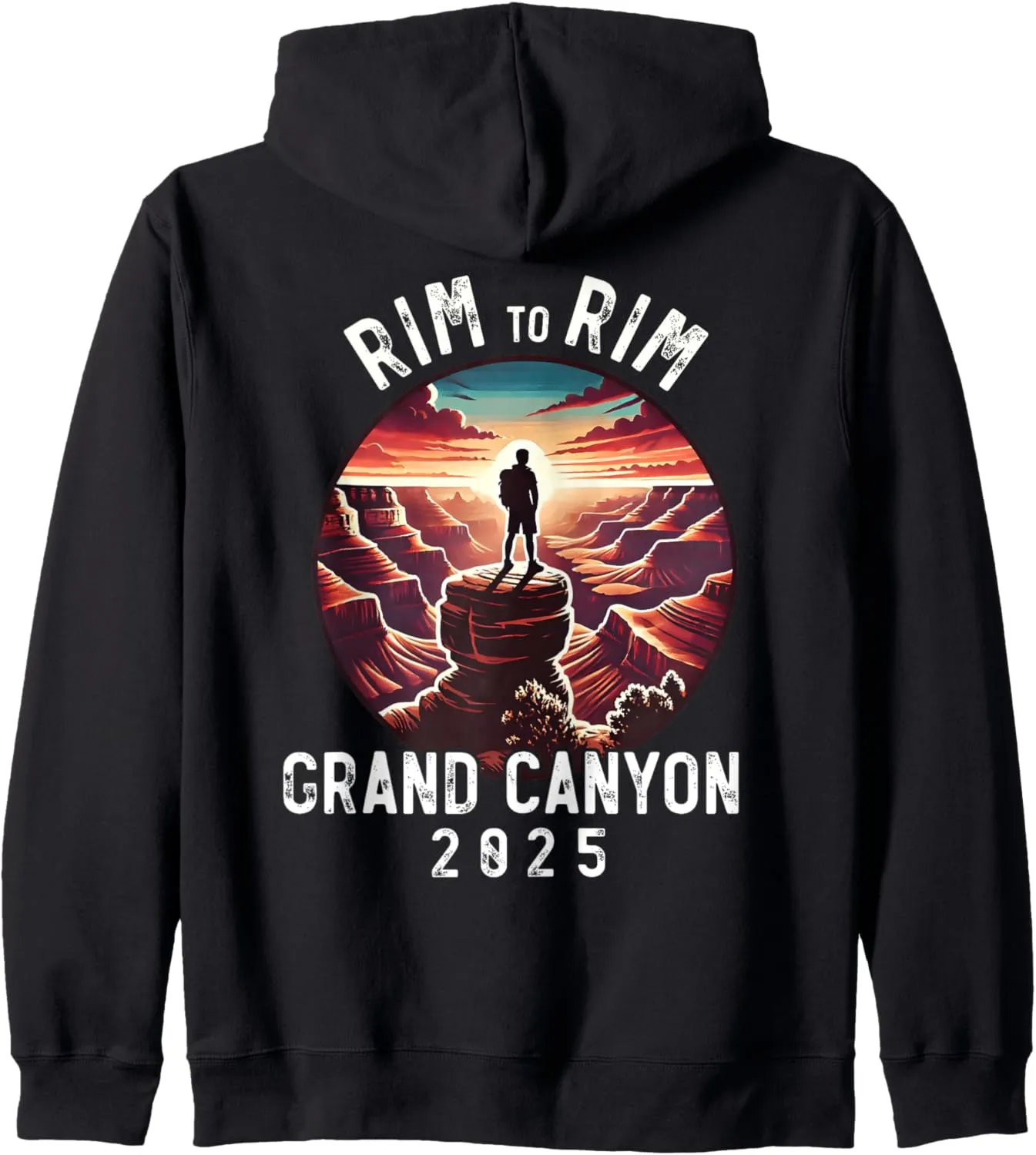 Rim - Rim Grand Canyon, I Hiked The Grand Canyon 2025 Zip Hoodie