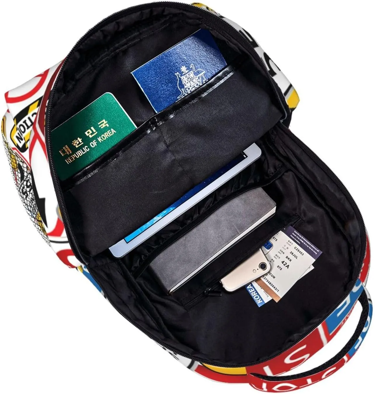 Road And Traffic Signs Highway Stop Backpack Laptop Backpack Sports Travel Shoulder bag Light casual backpack