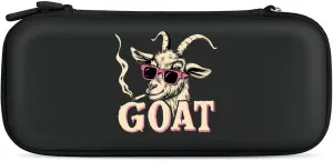 Rock Goat Cool Glasses Hard Shell Travel Case with Rope 15 Game Card Pockets Compatible with Switch Protective