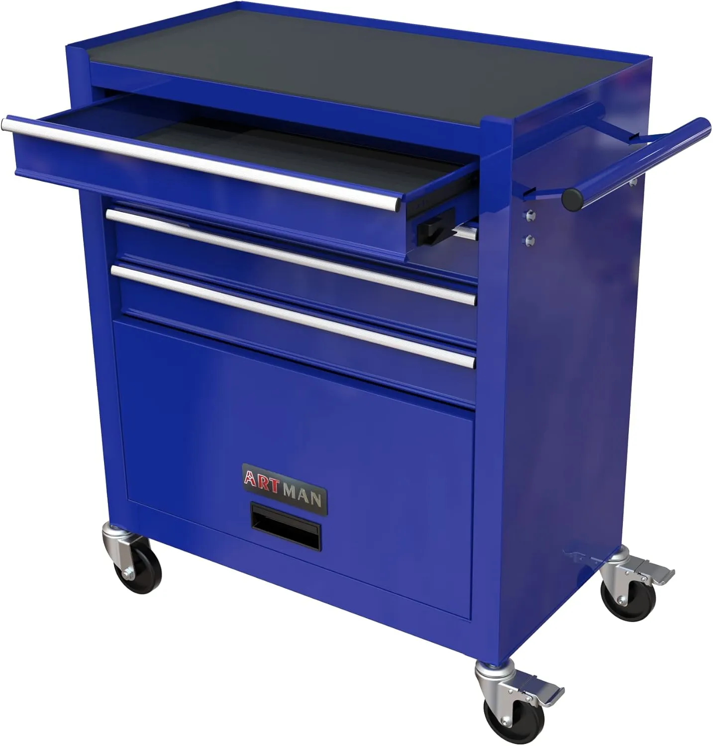 Rolling Tool Chest Metal Tool Box with Wheels Tool Cabinet Portable Tool Box with Wheels 4 Drawers Tool Cabinet with Tool Sets for Garage& Storehouse, Blue