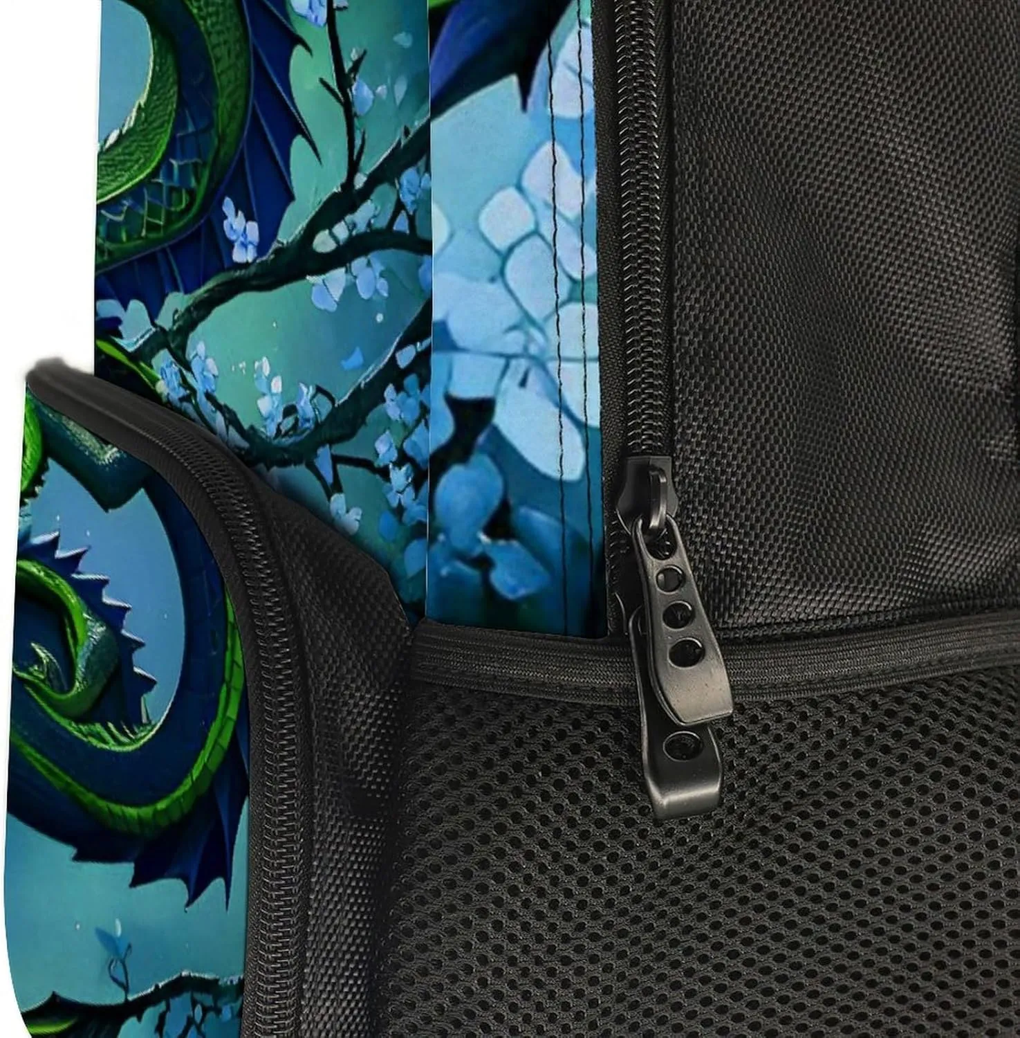 Romantic Dragon Cherry Flowers Art Rucksacks Polyester Anti-Theft Multipurpose Carry On Bag Large Capacity Gym Outdoor Hiking Backpack With Smooth Zippers
