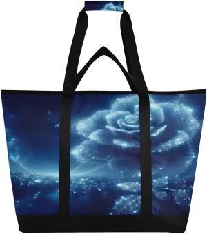 Rosette Constellation Reusable Insulated Lunchbox Cooler Bag, Leakproof Kitchen Grocery Bag Collapsible Portable Cooler Tote Bag for Picnic, Camping, Office, Travel