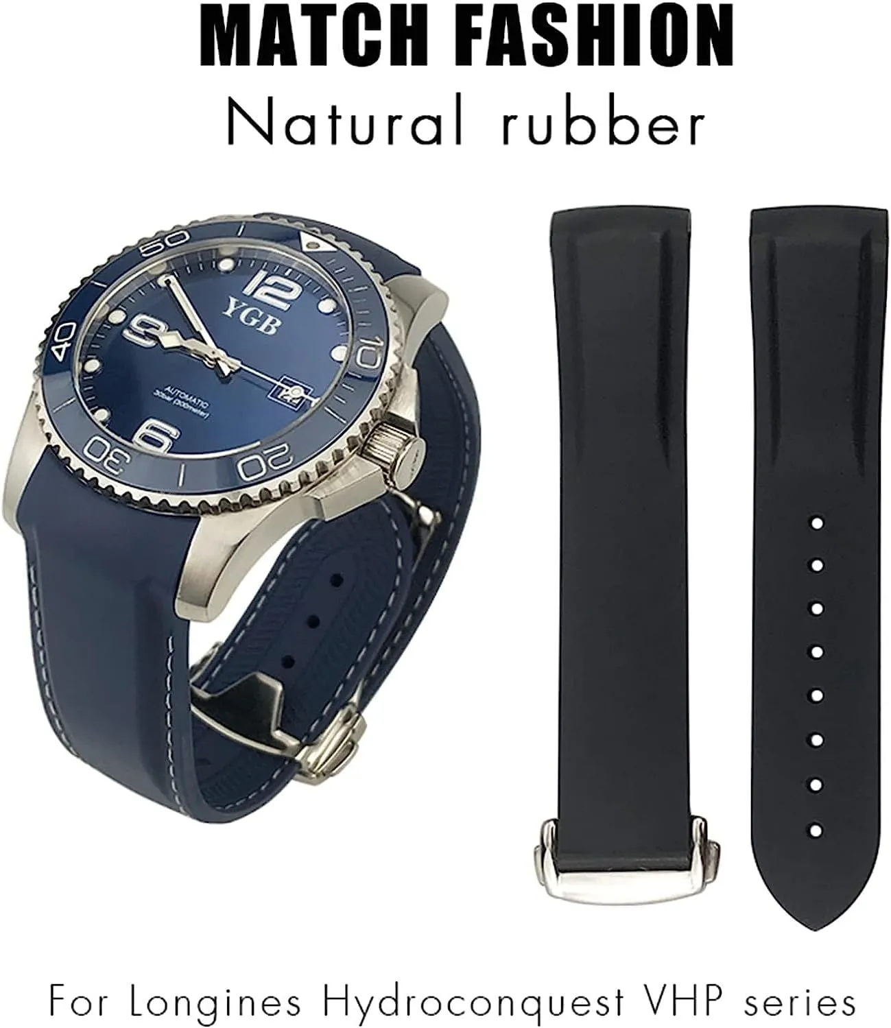 Rubber Strap For Longines Hydroconques Conquest VHP Waterproof Sport Watchband 19mm 20mm 21mm 22mm