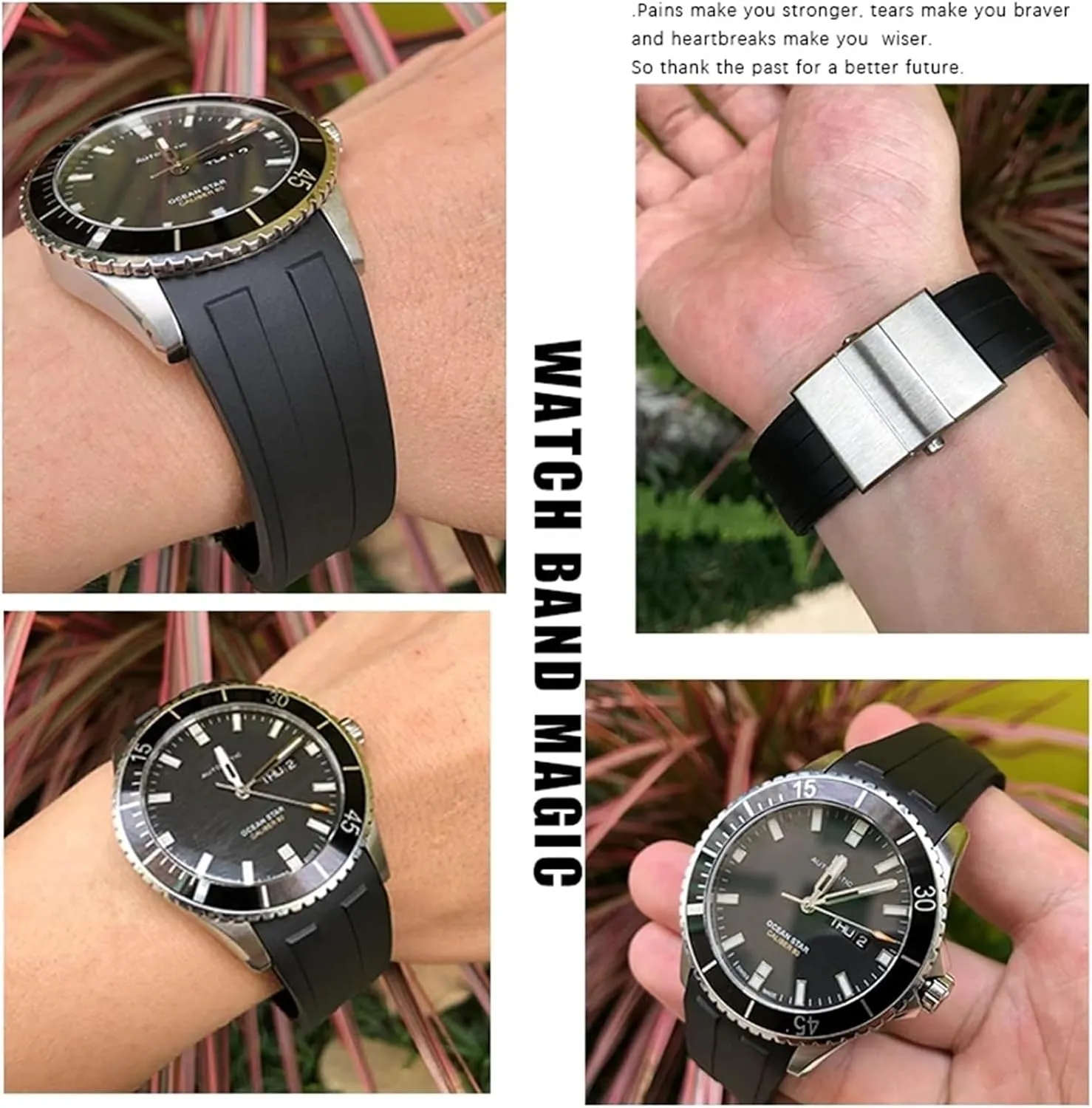 Rubber Watchband For MIDO M026 Ocean Star HydroConquest Waterproof Sport Watch Strap Replacement