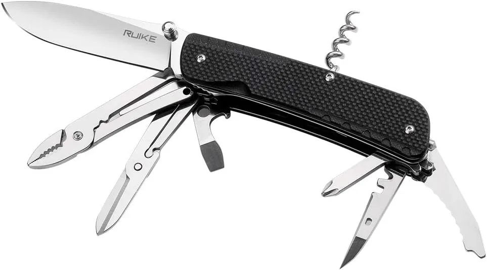 Ruike Small Camping Knife Lightweight Folding EDC Survival Utility Knives Set Grade Tactical Pocket Knife with Clip Men Women Multi Tools hiking Gear 17c27 Cool Steel Screwdriver LD41