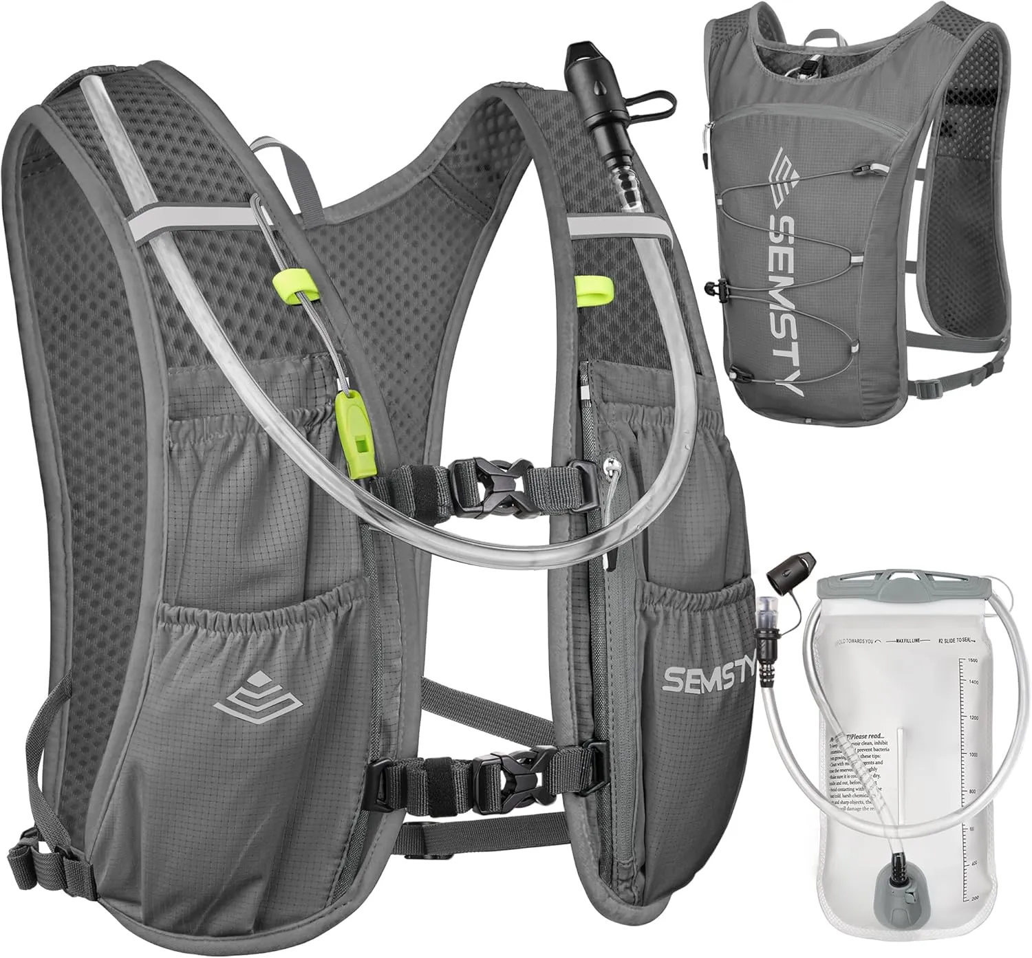 Running Hydration Vest - 5L, with 1.5L Water Bladder, Lightweight for Hiking and Cycling