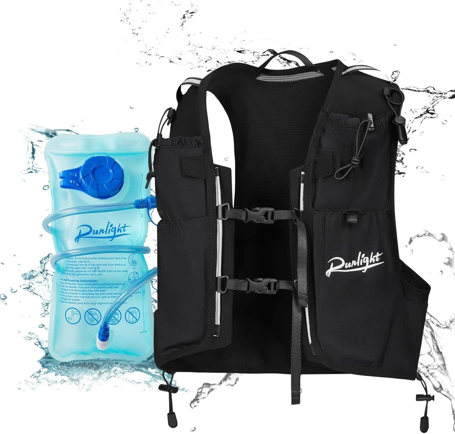 Running Vest for Women with Water Bladder - Lightweight Hydration Vest for Trail,Marathon,Hiking - Adjustable Breathable Reflective Backpack for Men