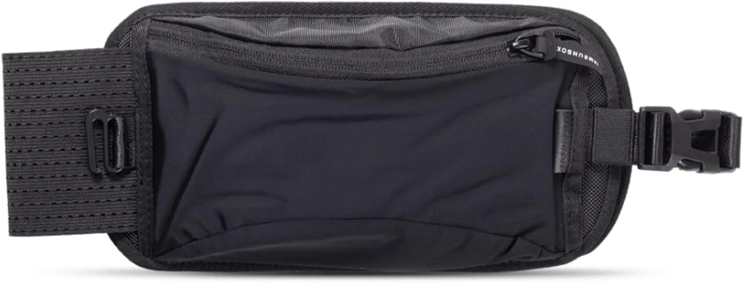 Running Waist Belt, Detachable Waist Pocket Belt, Ergonomic Design with Quick-Access Pockets, Black