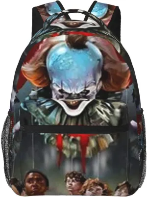 S-tephen King's IT Casual Student Backpack With Adjustable Shoulder Straps And Cushioned Back For Comfort Black