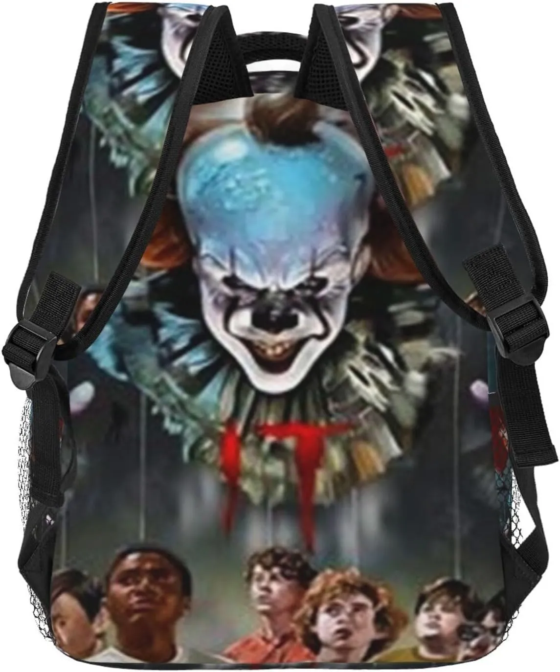 S-tephen King's IT Casual Student Backpack With Adjustable Shoulder Straps And Cushioned Back For Comfort Black