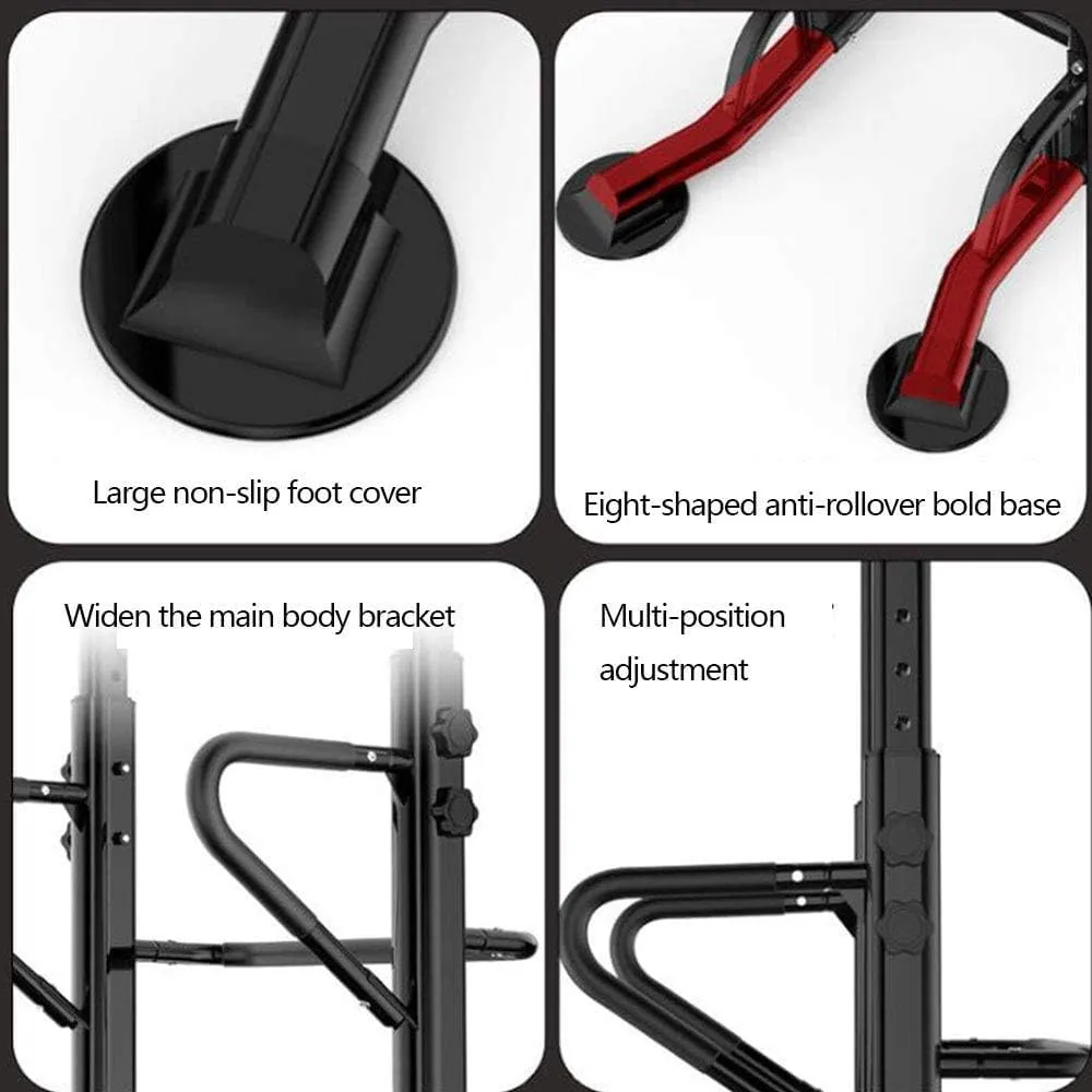Safety Horizontal Bar, Stable and Durable Multi-Function, Men and Women Strength Training Equipment, 6-Speed Adjustment, Black,White (Black)