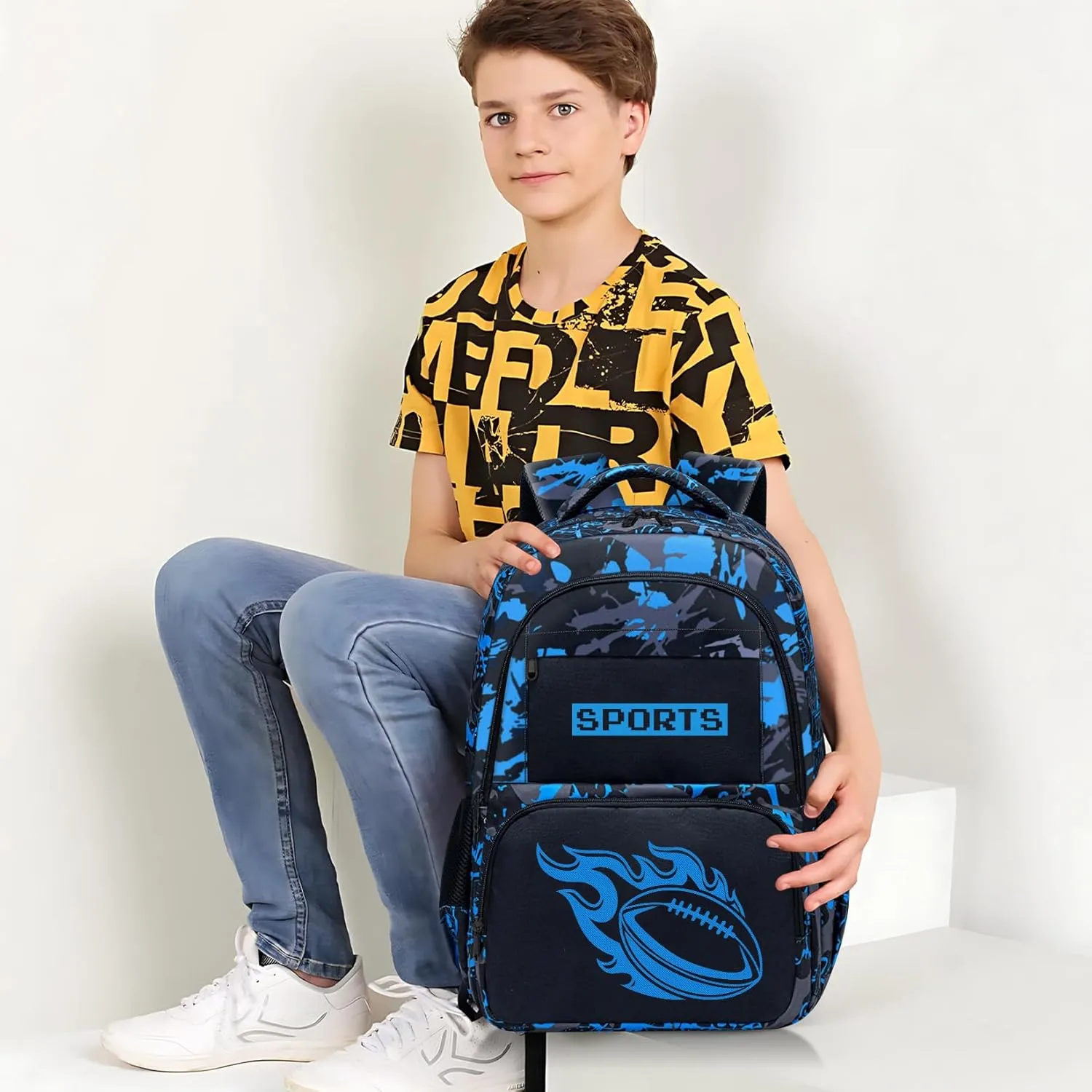 School Backpack for Boys - Boys Backpack for Kids Children Teens Elementary Middle School - 17″ Gamer Bookbag Travel Back Pack for Age 6-18