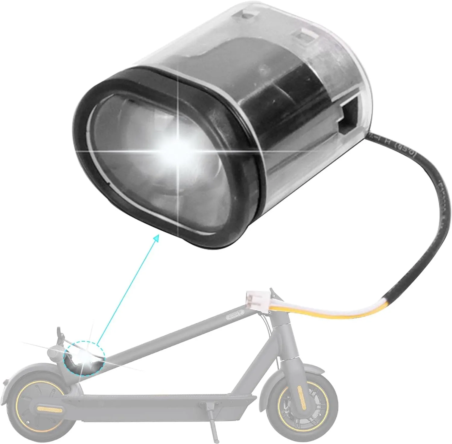Scooter Headlight Front Light for Ninebot Max G30 Electric Scooter, Headlamp Assembly Kit, LED Light Parts, Safety Light Replacement