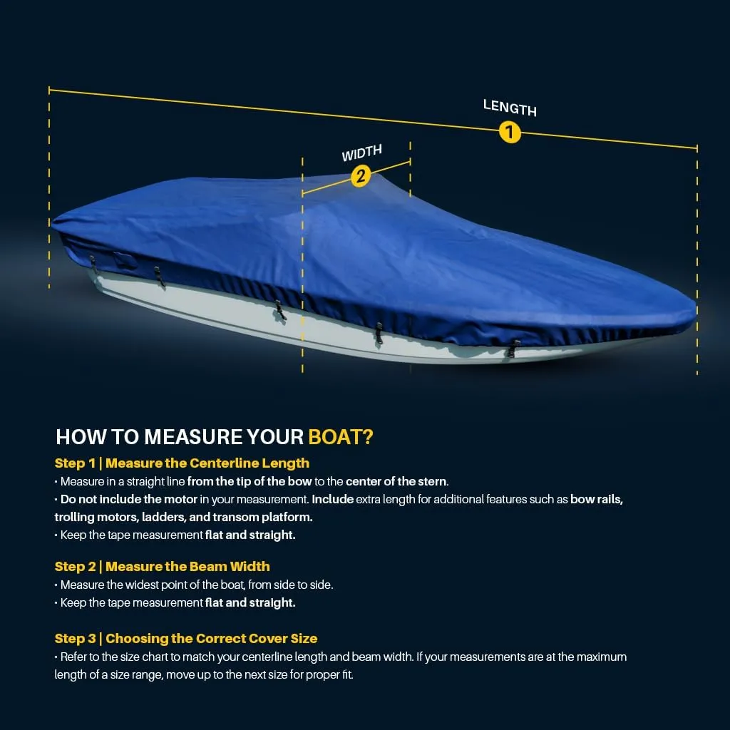 Seal Skin Covers Universal Boat Cover, Waterproof Marine-Grade Cover for 14'-16' L & Up to 90" W, Heavy-Duty & UV-Resistant, Ideal for Bass Boats, V-Hull, Fishing & Runboat