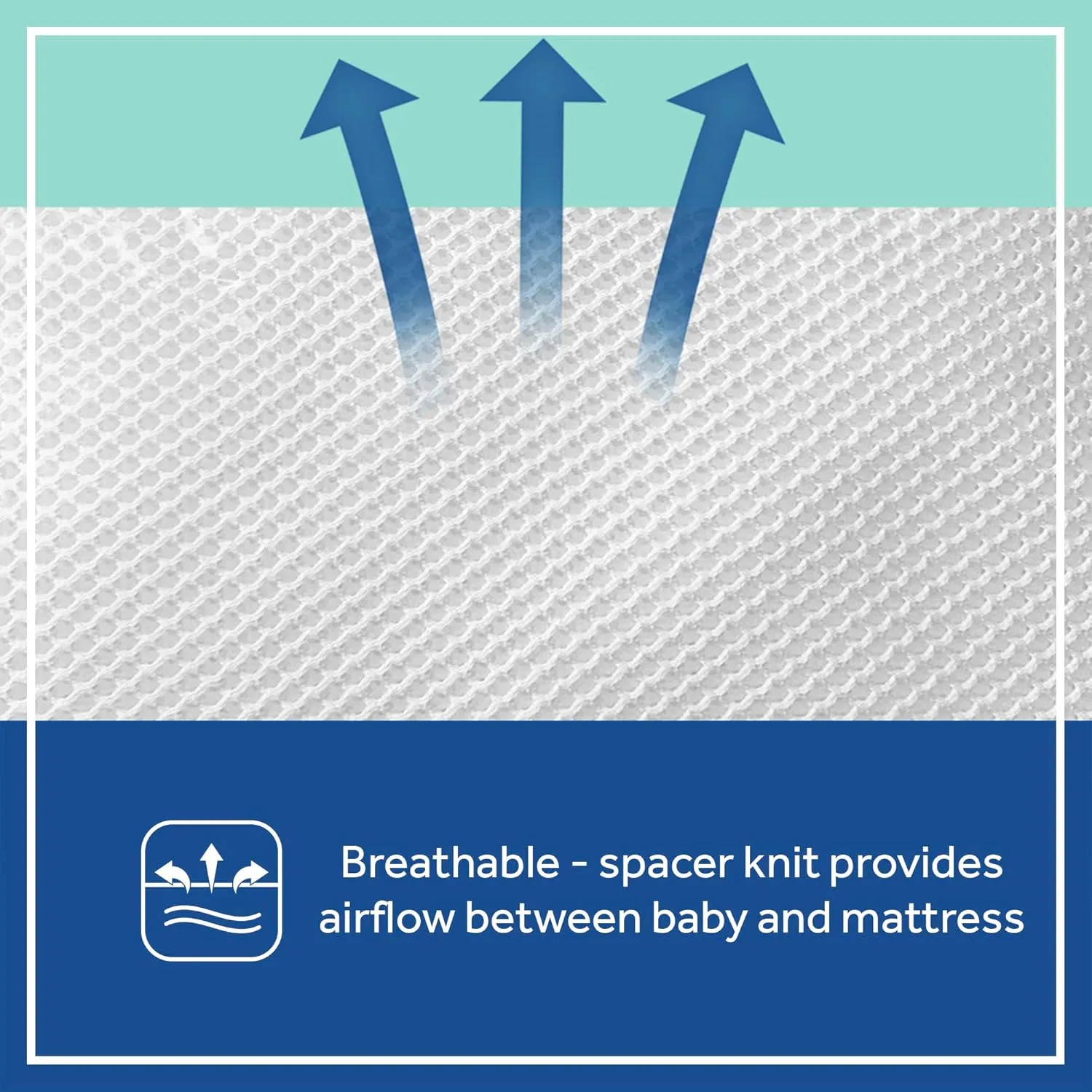 Sealy Baby FreshFlow Breathable Fitted Waterproof Infant Crib Mattress Protector Pad and Toddler Bed Cover, Comfortable Topper with 3D Mesh, Machine Washable & Dryer Friendly, 52” x 28”- White