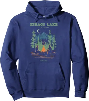 Sebago Lake State Park Maine Retro Vintage Pullover Hoodie
