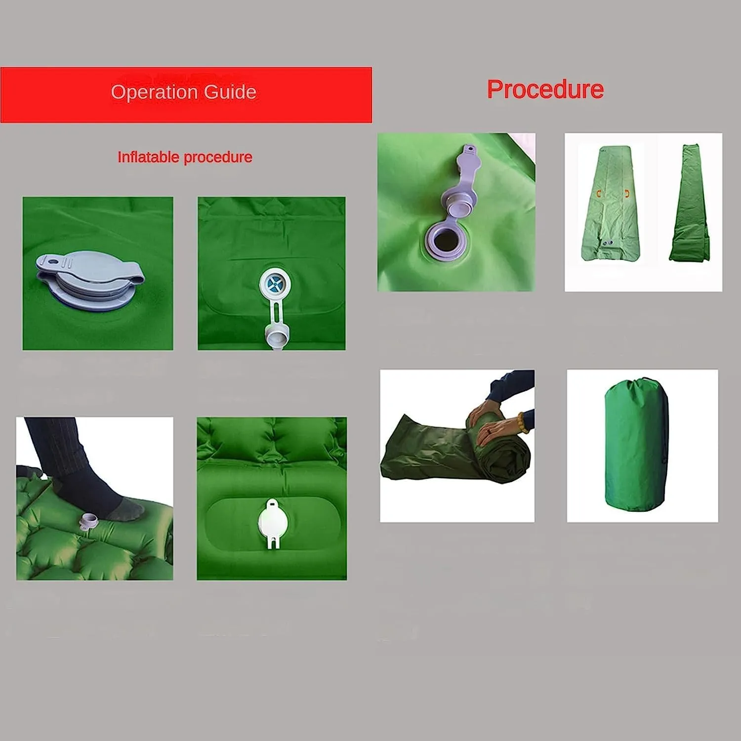 Self Inflating Camping Mat with Pillow, Thicken Inflatable Camping Mattress with Built-in Pump, Waterproof Inflatable Mat for Outdoor, Camping, Hiking