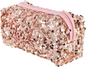 Sequin Cosmetic Bag Portable Glitter Makeup Zipper Toiletry Sequin Organizer for Women Girls