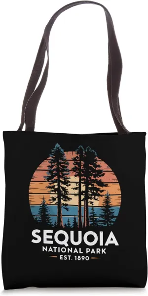 Sequoia National Park 1890 Sequoia Trees Sunset Retro Tote Bag