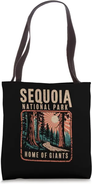 Sequoia National Park Mountain Sequoia Trees Retro Tote Bag