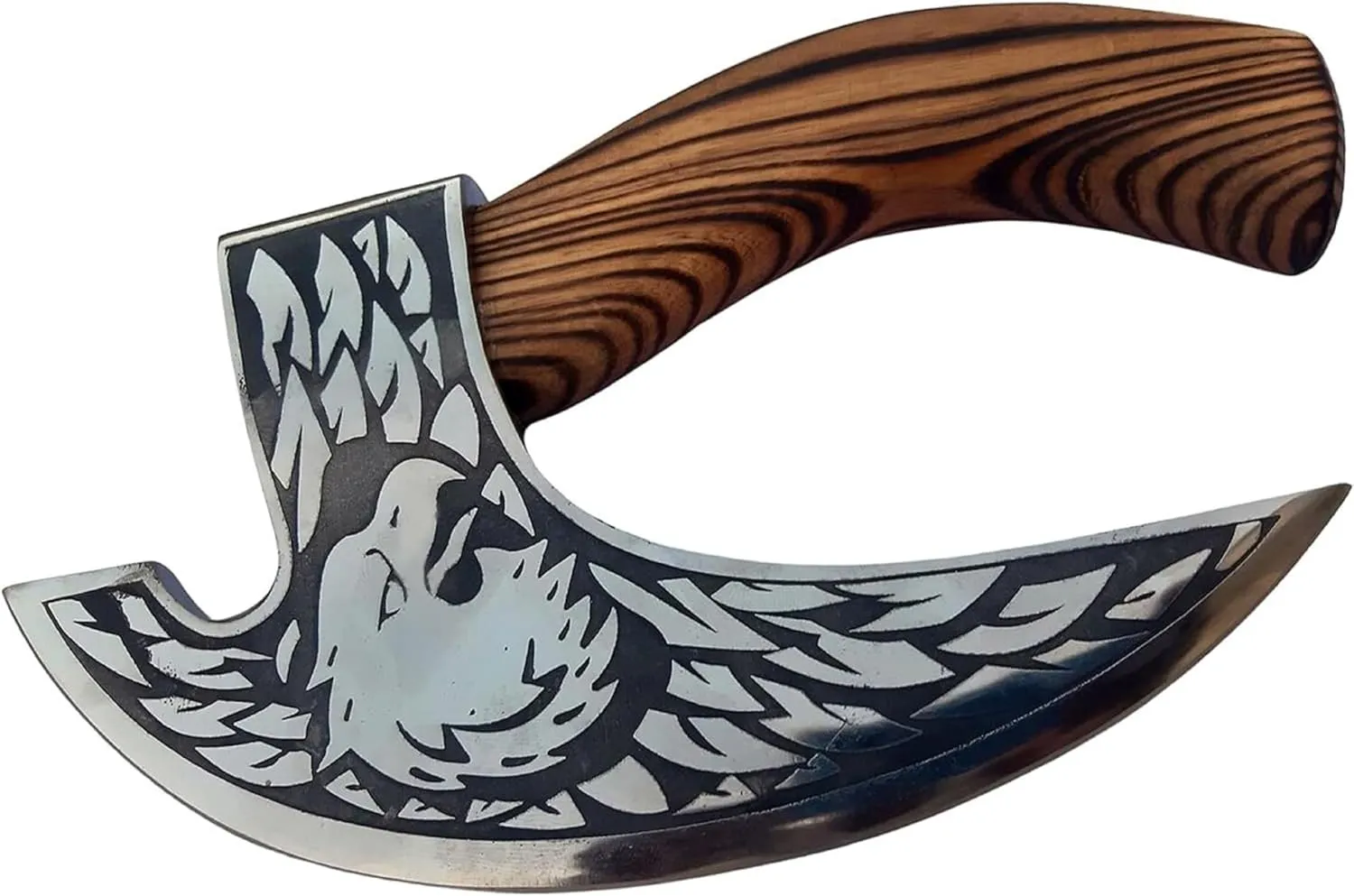 SHINY CRAFTS -Viking Pizza Cutter Axe Pizza Axe Viking Hatchet Mini Axe- Pizza Cutter, Viking Axe, Camping Axe, Small Axe with Premium Leather Sheath (VBA-0029-A)