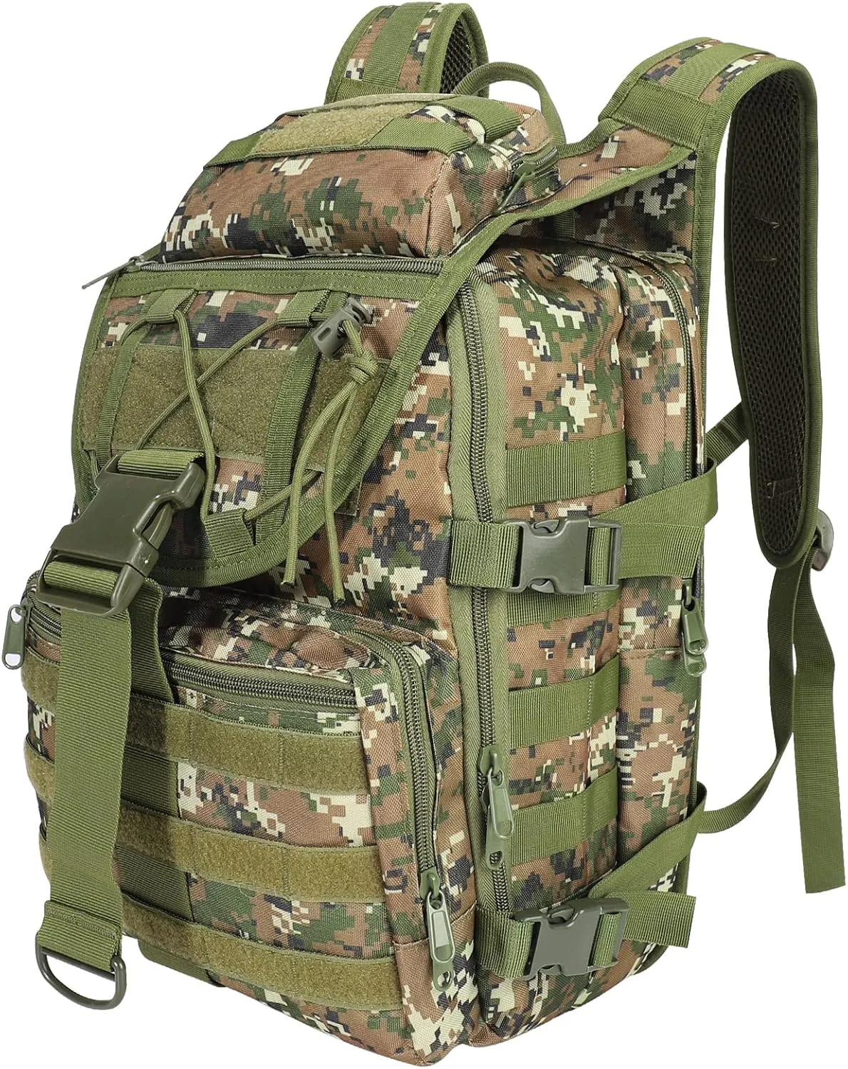 ShowyLive 40L Military Backpack, Trekking Hiking Molle Army Survival Equipment Backpacks 3 Day Bug Out Bag Waterproof Rucksack for Camping Fishing Travelling Climbing Outdoor Sports Digital Camo