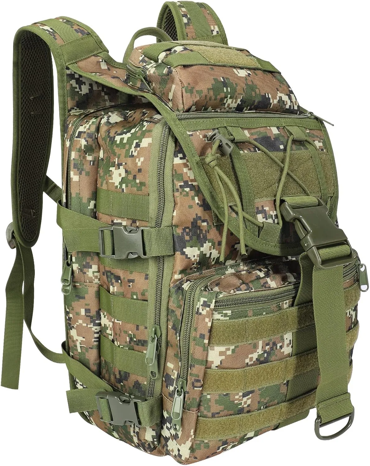 ShowyLive 40L Military Backpack, Trekking Hiking Molle Army Survival Equipment Backpacks 3 Day Bug Out Bag Waterproof Rucksack for Camping Fishing Travelling Climbing Outdoor Sports Digital Camo