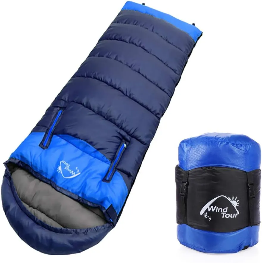 ShowyLive Sleeping Bags for Adults - Lightweight, Waterproof, Custom Cotton Comfort, 2-in-1 Design, Two-Way Zipper for Camping