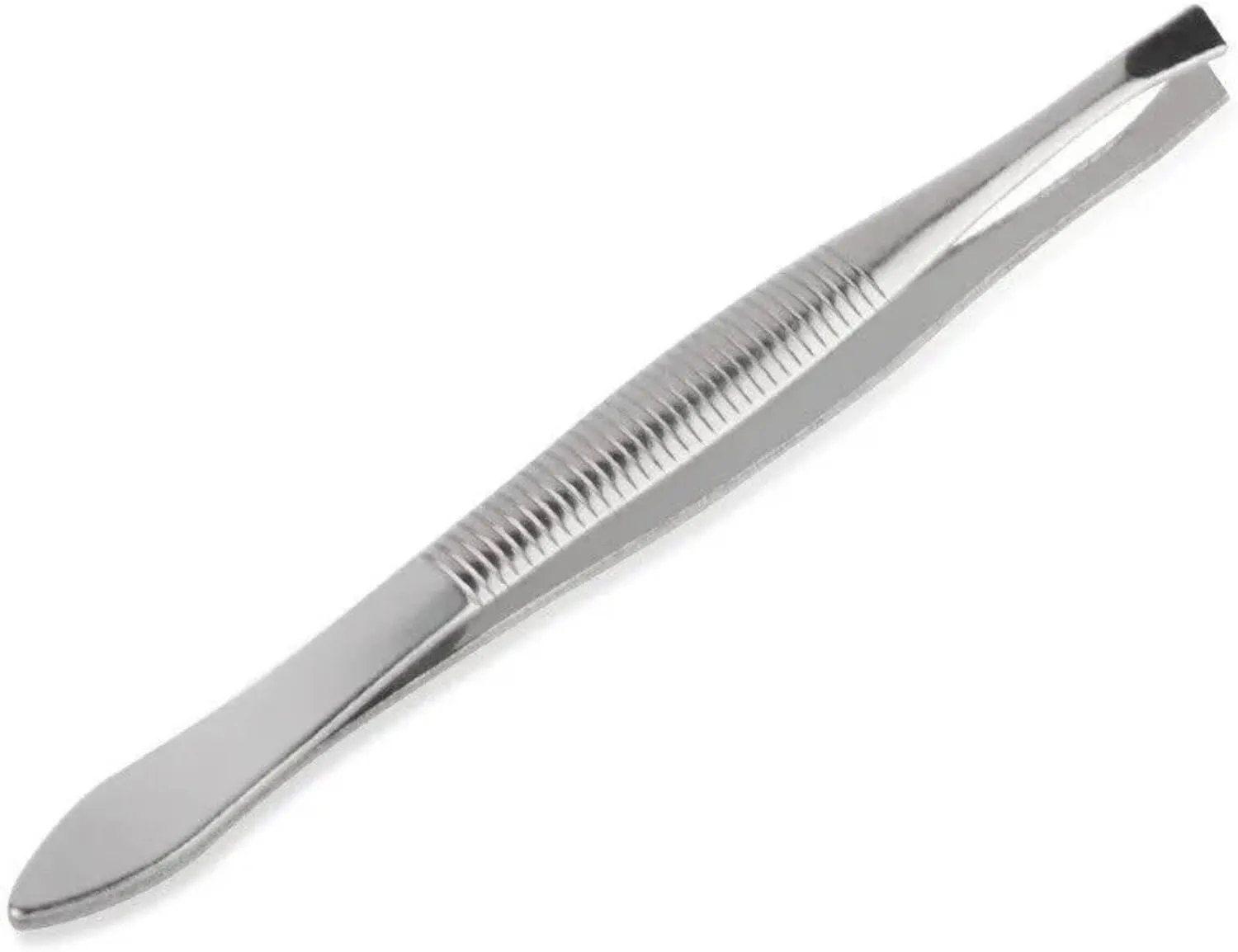 Silver Slanted Precision Stainless Steel Tweezers For Men and Women