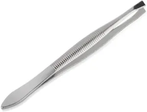 Silver Slanted Precision Stainless Steel Tweezers For Men and Women