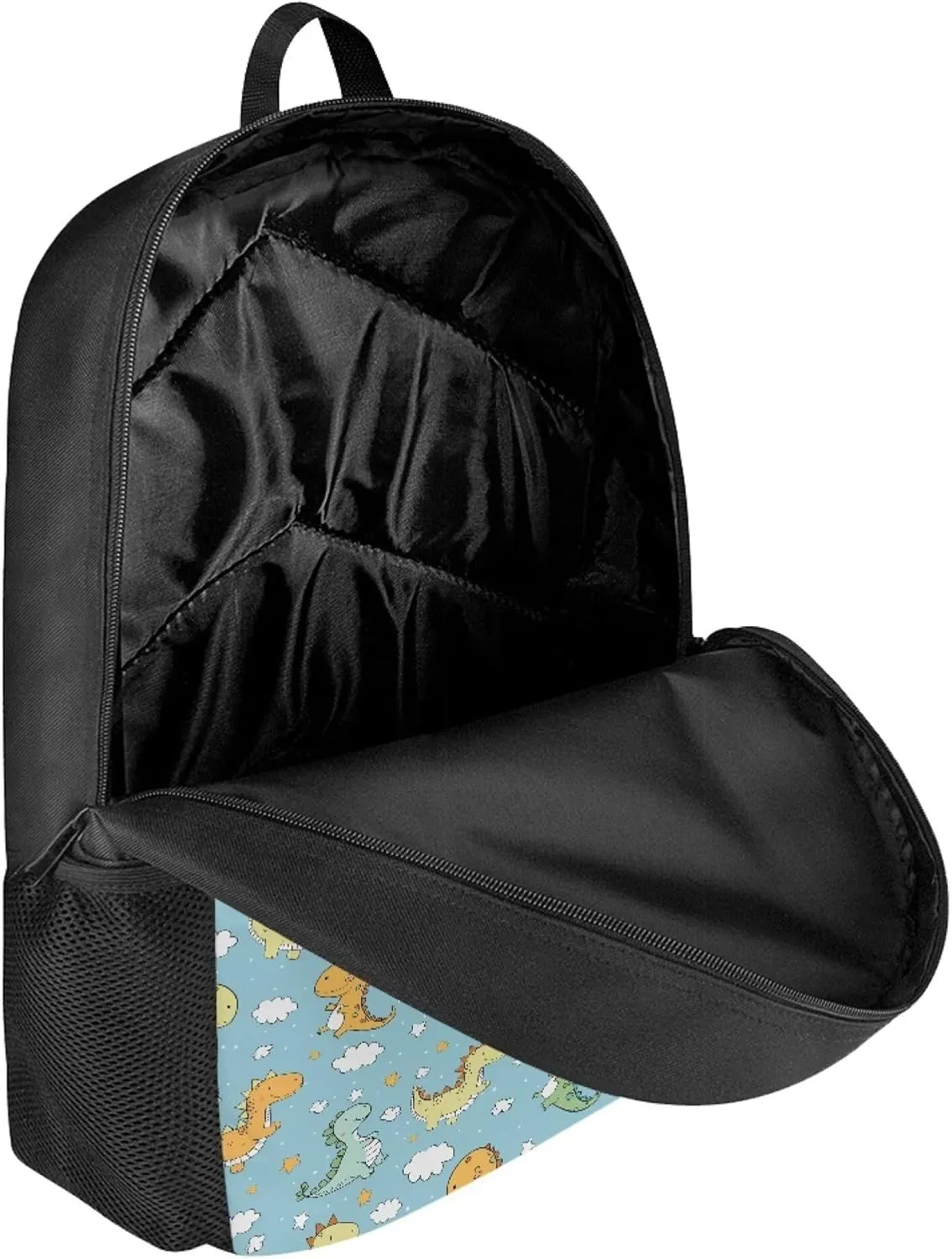 Simple School Bag for Kids Dinosaur Backpack for Student Cute Print Large Capacity Bookbag with Adjustable Shoulder Straps Lightweight Sturdy Backpack for Boys Girls