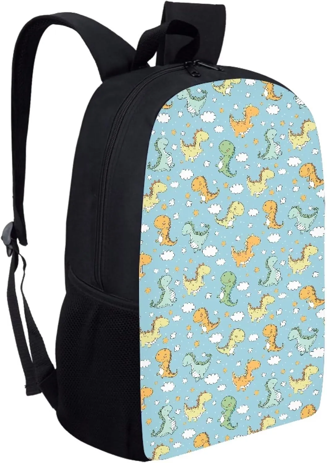 Simple School Bag for Kids Dinosaur Backpack for Student Cute Print Large Capacity Bookbag with Adjustable Shoulder Straps Lightweight Sturdy Backpack for Boys Girls