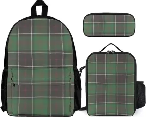 Sinclair Clan Hunting Tartan Lightweight Pocket Backpack Crossbody Lunch Bag Set Unisex